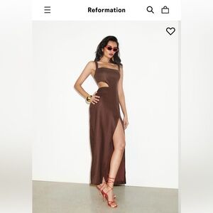 Reformation - Brown Satori Linen Dress 
Size 2
Worn once!